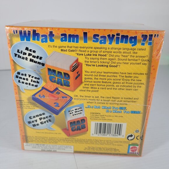 New Mattel MAD GAB Party Card Game for 2-12 Players Adults Ages 10+ Sealed - Picture 2 of 5